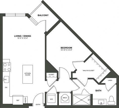 a floor plan of a bedroom apartment